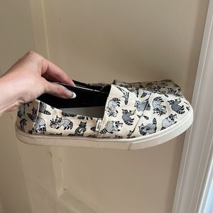 Toms Racoon Print Canvas Slip On Shoe